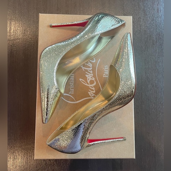Christian Louboutin Kate 100mm Metallic Pumps - Picture 3 of 6